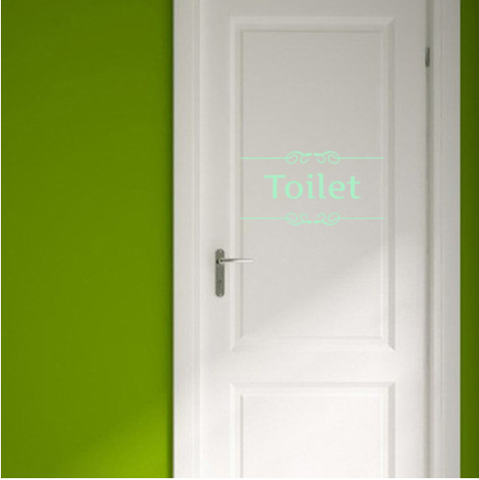 Luminous Washroom Door Sign Toilet Sticker Decal Bathroom Glow in the Dark Sticker