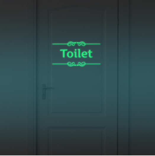 Luminous Washroom Door Sign Toilet Sticker Decal Bathroom Glow in the Dark Sticker