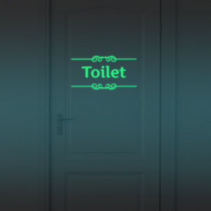 Luminous Washroom Door Sign Toilet Sticker Decal Bathroom Glow in the Dark Sticker