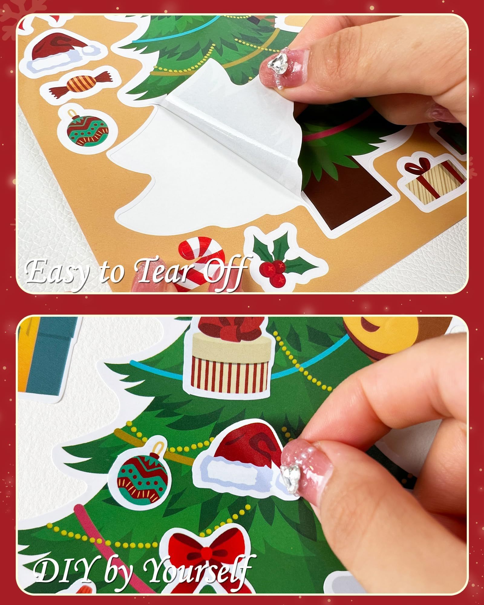 Customized Make Your Own Christmas Tree Stickers, Christmas art and crafts gift for kids