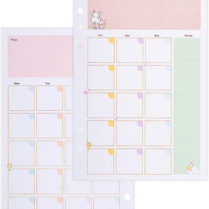 Loose Leaf Binder A5 90 Pages Undated Daily Monthly To Do List Planner Paper Refill Calendar Inserts for Refillable Journal