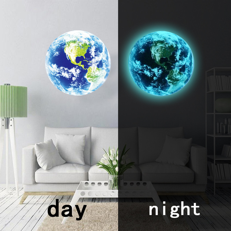 30*30 CM Luminous Moon 3D Wall Sticker for kids Room Living Room Bedroom Decoration Home Decals Glow in the Dark Stickers