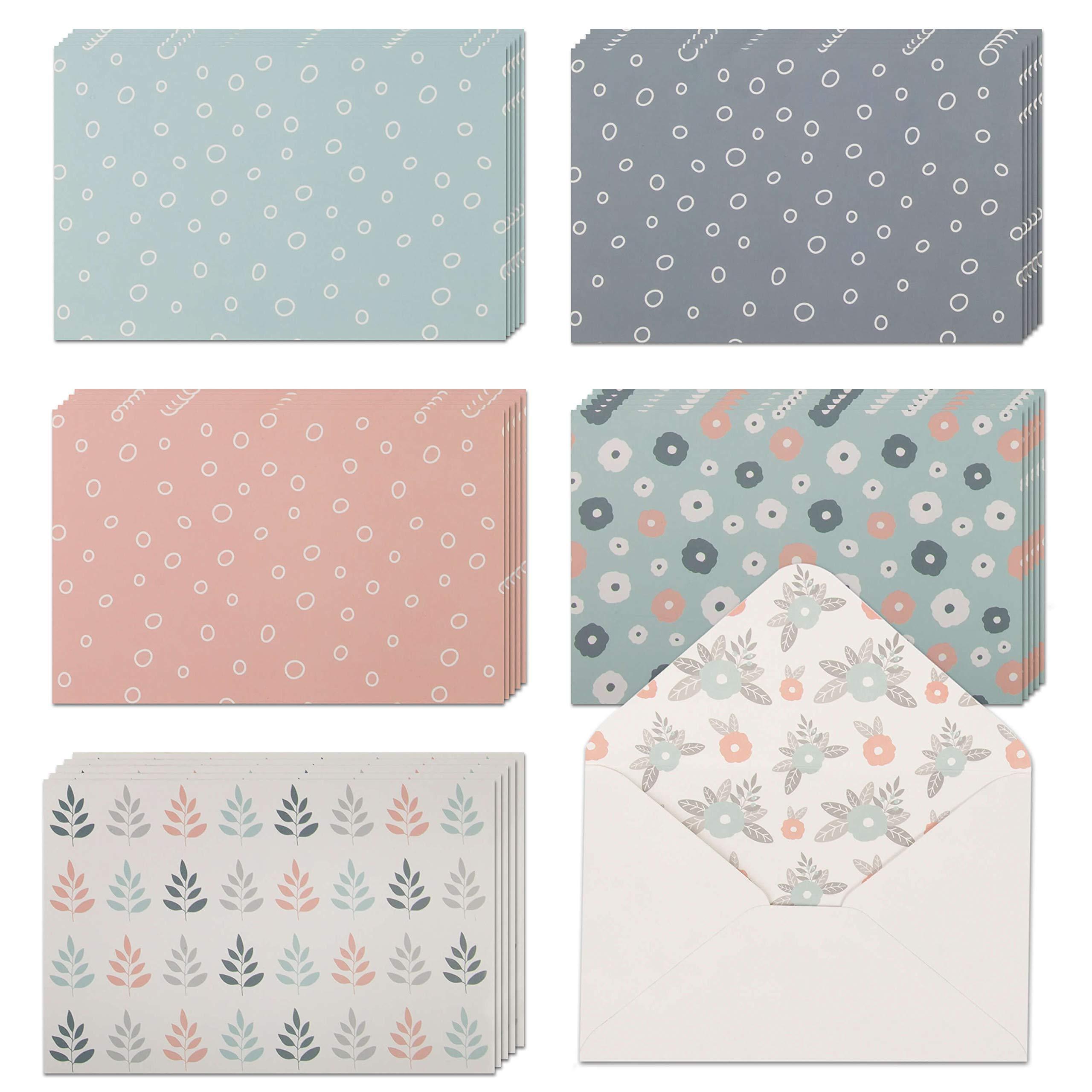 Myway 40 Blank Note Cards with Envelopes Stickers | 4 x 6 Bulk Boxed Set of all Occasions Greeting Notecards