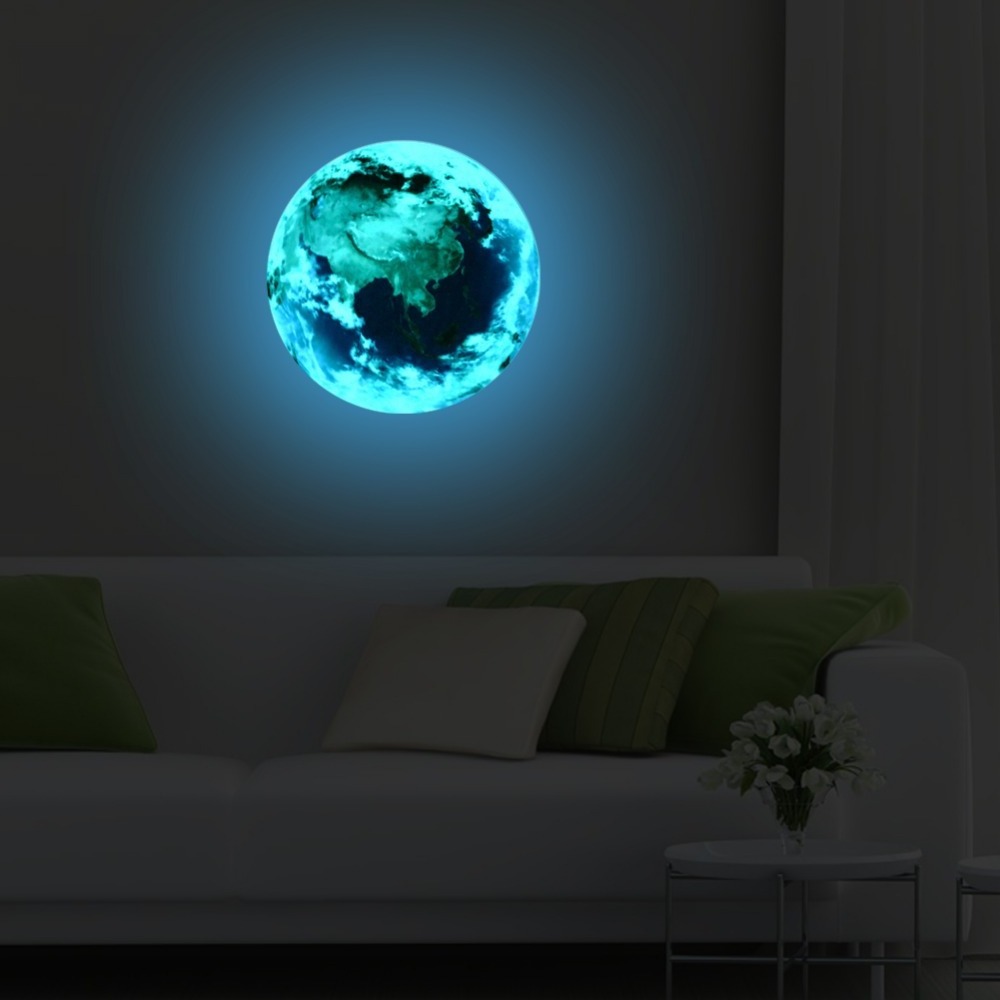 30*30 CM Luminous Moon 3D Wall Sticker for kids Room Living Room Bedroom Decoration Home Decals Glow in the Dark Stickers