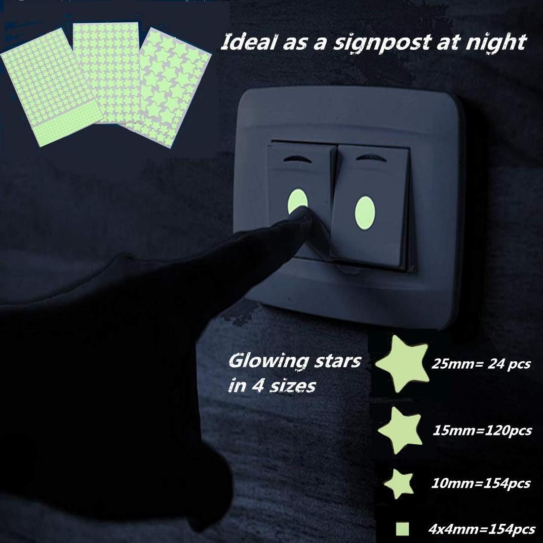 Custom stickers custom that glow in the dark 3d glowing stars for kids bedroom