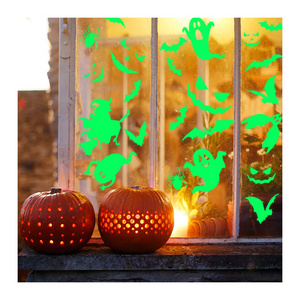 Myway 30Pcs Custom Halloween Ghost Bat Spider Glow in The Dark Luminous Glass Window Decal Room Decorations Sticker