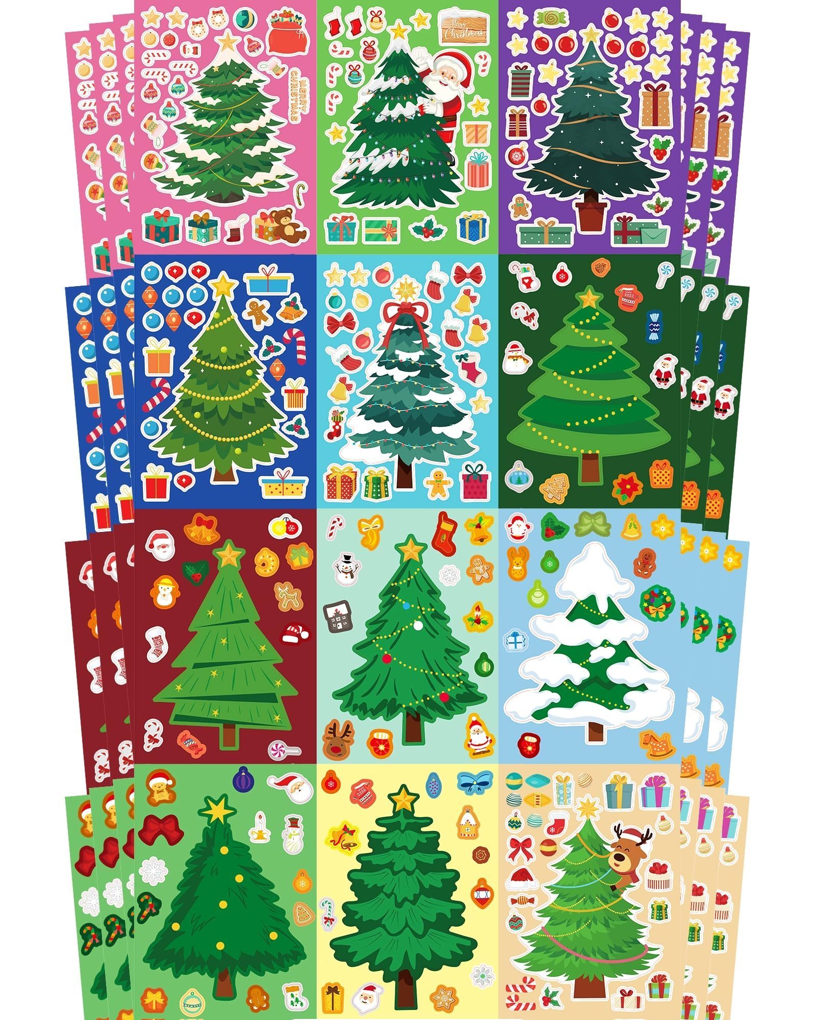 Customized Make Your Own Christmas Tree Stickers, Christmas art and crafts gift for kids