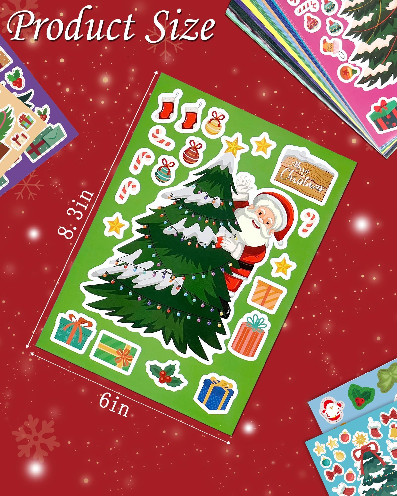 Customized Make Your Own Christmas Tree Stickers, Christmas art and crafts gift for kids