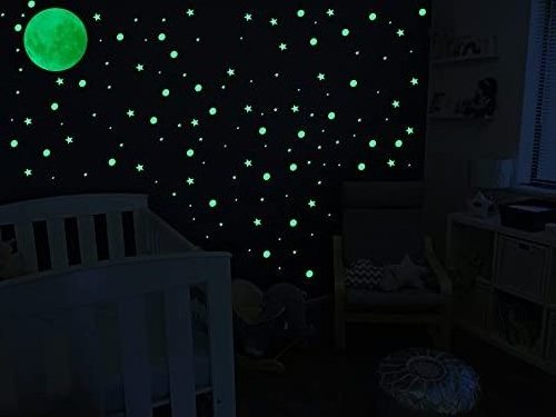 3D Puffy Luminous Glow in the Dark Stars and Moon Wall Stickers Set Sticker for Kids Room Walls Custom