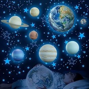 Myway Glow in the Dark stickers with Stars planet Wall Decals Custom Decoration Stickers