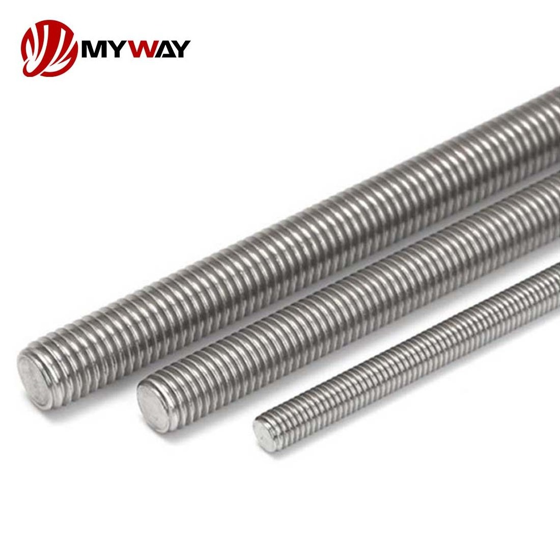 DIN 975 DIN976 Stainless Steel 304 316 A2 A4 Galvanized Screw Threaded Rod Stud Bolt With Hex But And Washer