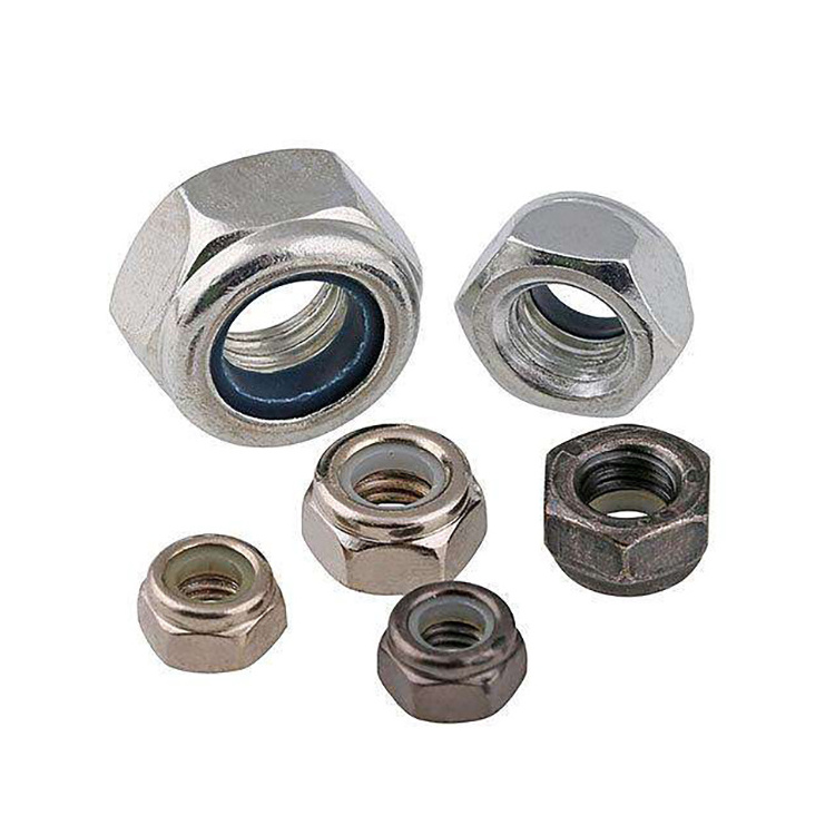 Galvanized Hex Nuts DIN985 Carbon Steel Nyloc Self-Locking Plastic Seal Stainless Steel Yellow black Nylon Insert Lock Nut