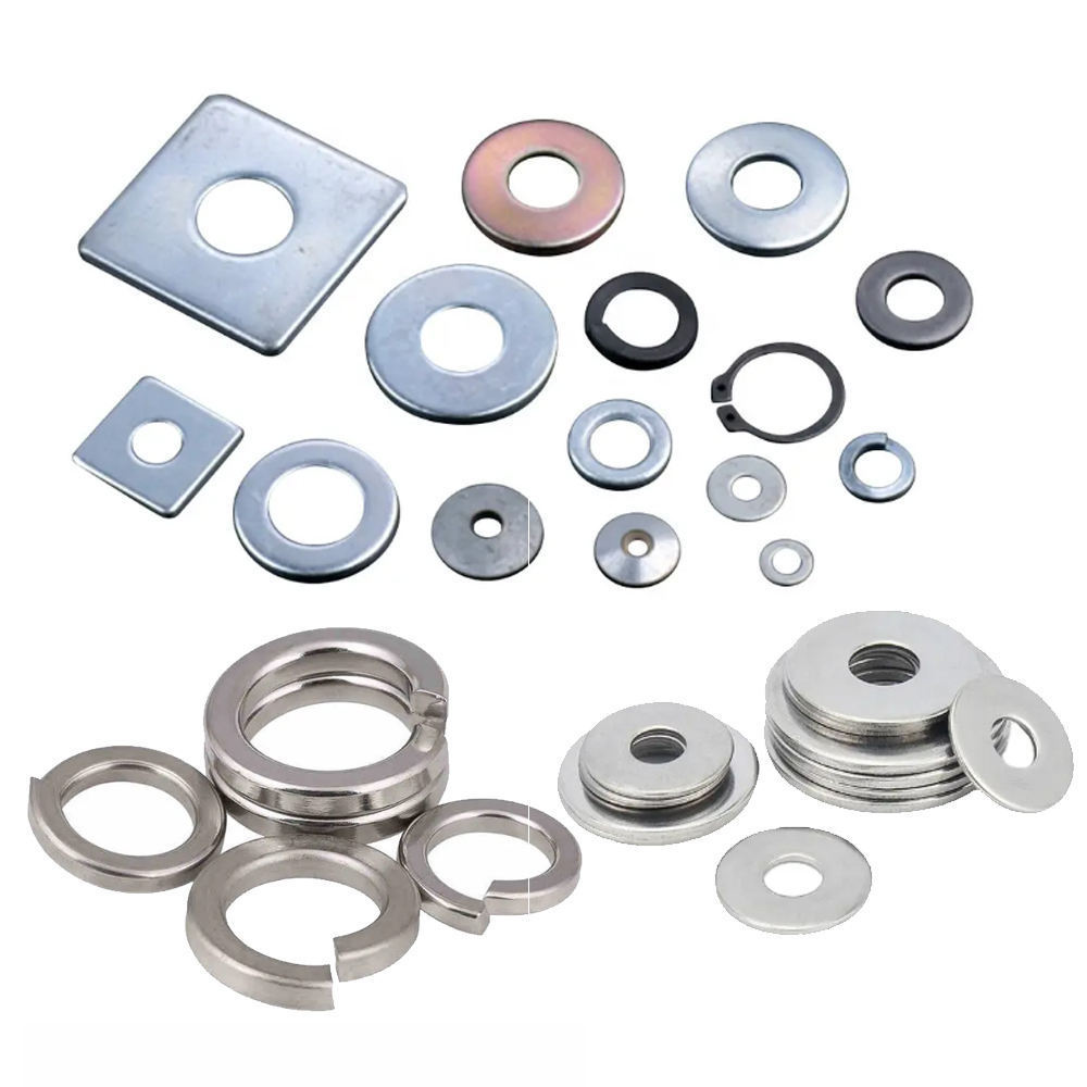 Din127 M8 M10 M12 Metric 304 A2-70 Spring Lock Washer Colour Zinc Metal Aluminum Thin Shim Square Split Flat Washer