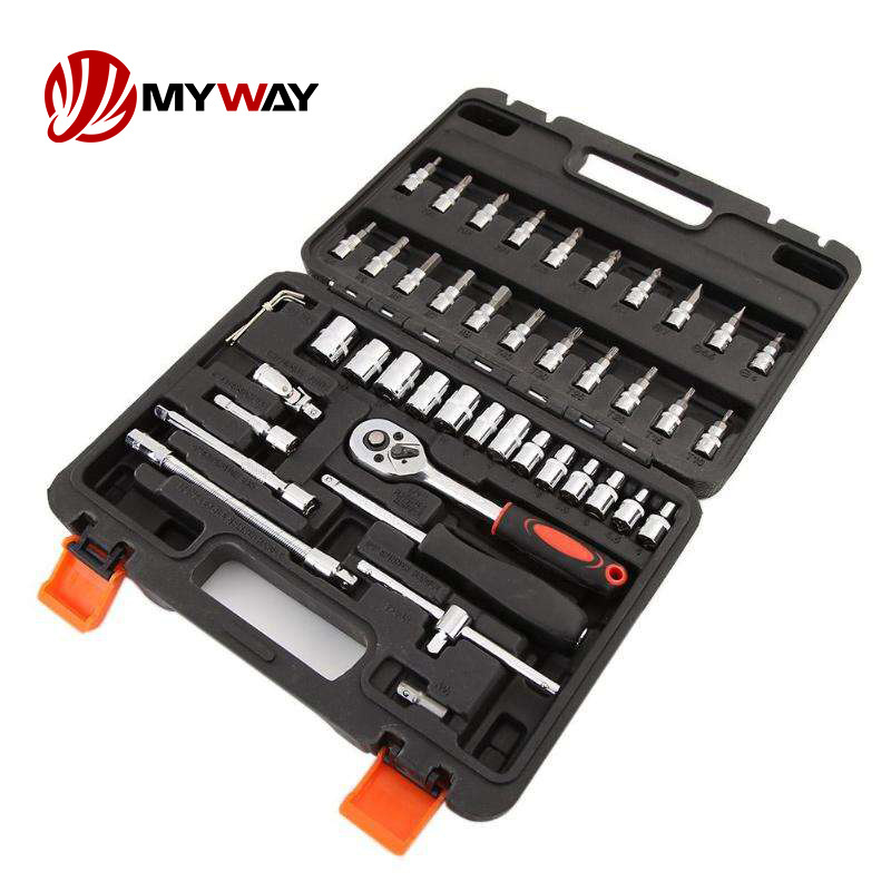 Custom 1/4 Inch Spanner Socket Sets 46pcs Ratchet Torque Wrenches Car Motorcycle Auto Repair Hand Tool Wrench Socket Set