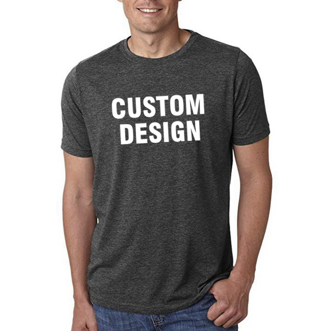 Custom printing pure 50 cotton t shirts 50 poly blend blank t shirt unisex add your logo designs free sizes for sport or casual