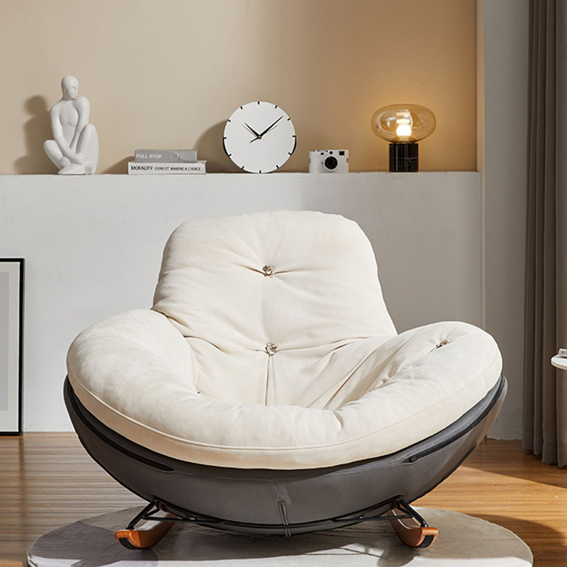 Sofa Nordic rocking chair modern and comfortable white lazy sofa lounge chair leisure living room balcony lounge chair