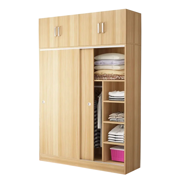 New Design Sliding Door Wooden Modern White Wardrobe Simple Wardrobe Bedroom Furniture