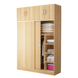 New Design Sliding Door Wooden Modern White Wardrobe Simple Wardrobe Bedroom Furniture