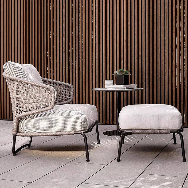 Nordic outdoor sofa balcony Villa Hotel Terrace outdoor garden courtyard table and chair leisure rattan furniture combination