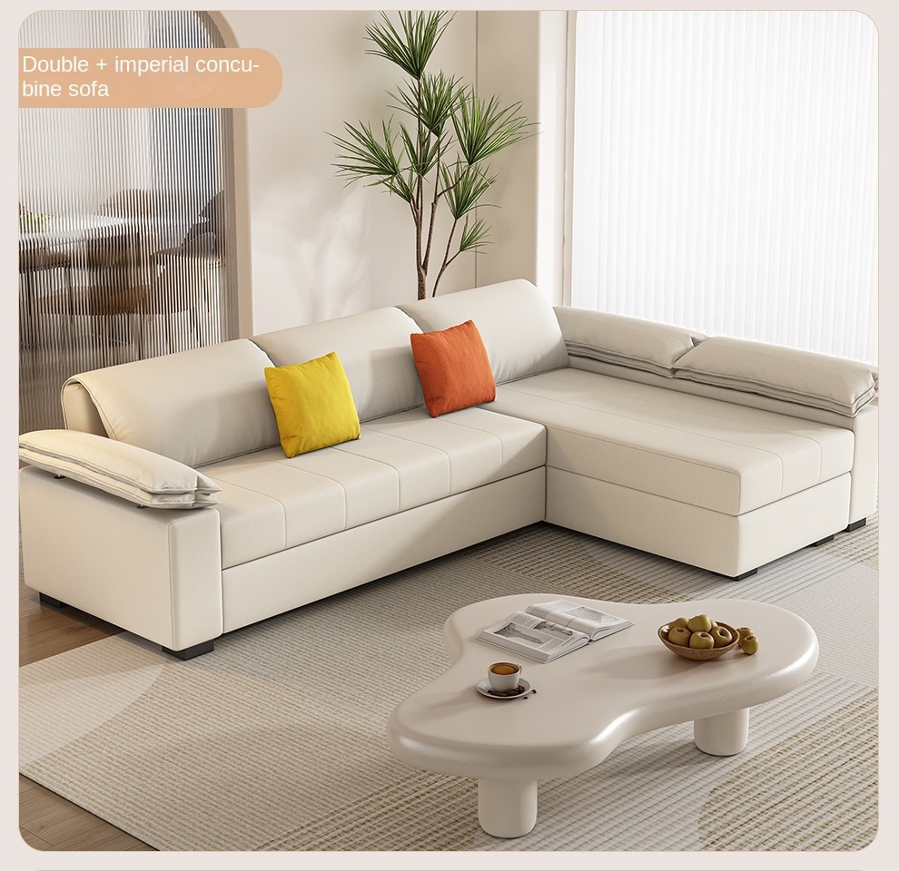 Technology fabric sofa bed dual-purpose detachable and washable small unit living room combination VIP corner storage sofa bed