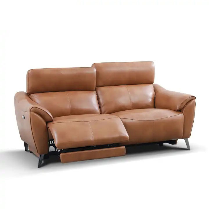 European style recliner function sofa strong leather cinema couple seat sofa living room 2 seat leather sofa