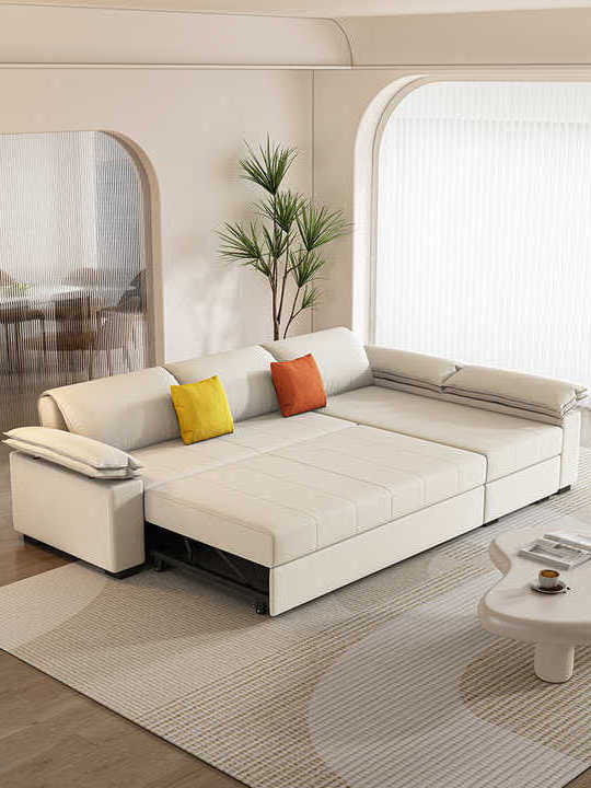 Technology fabric sofa bed dual-purpose detachable and washable small unit living room combination VIP corner storage sofa bed