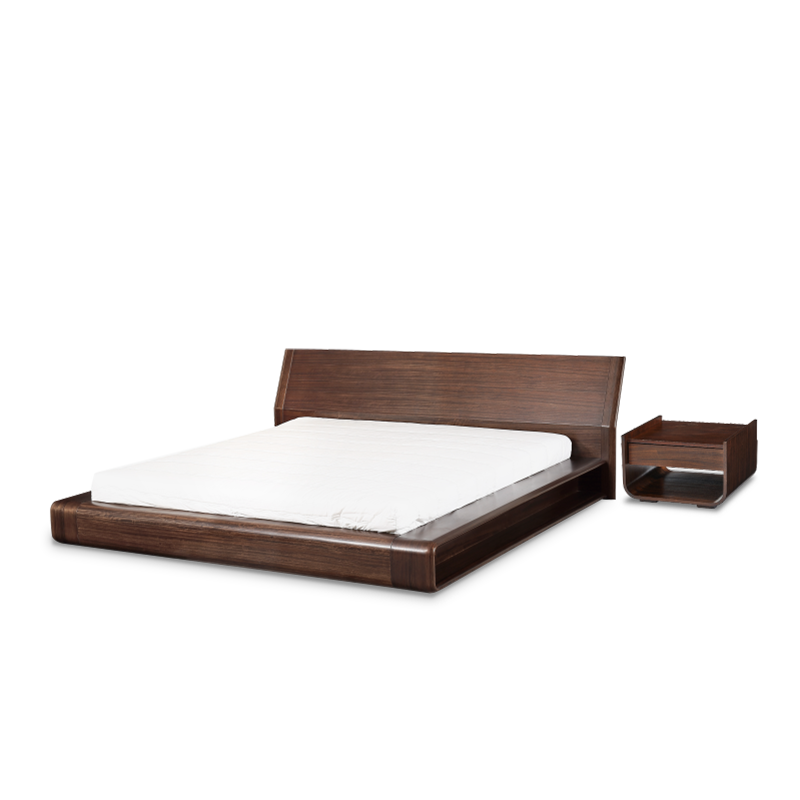 COOMO NAAT Simar bed modern minimalist bed bedroom furniture combination bedside table model bed walnut solid wood