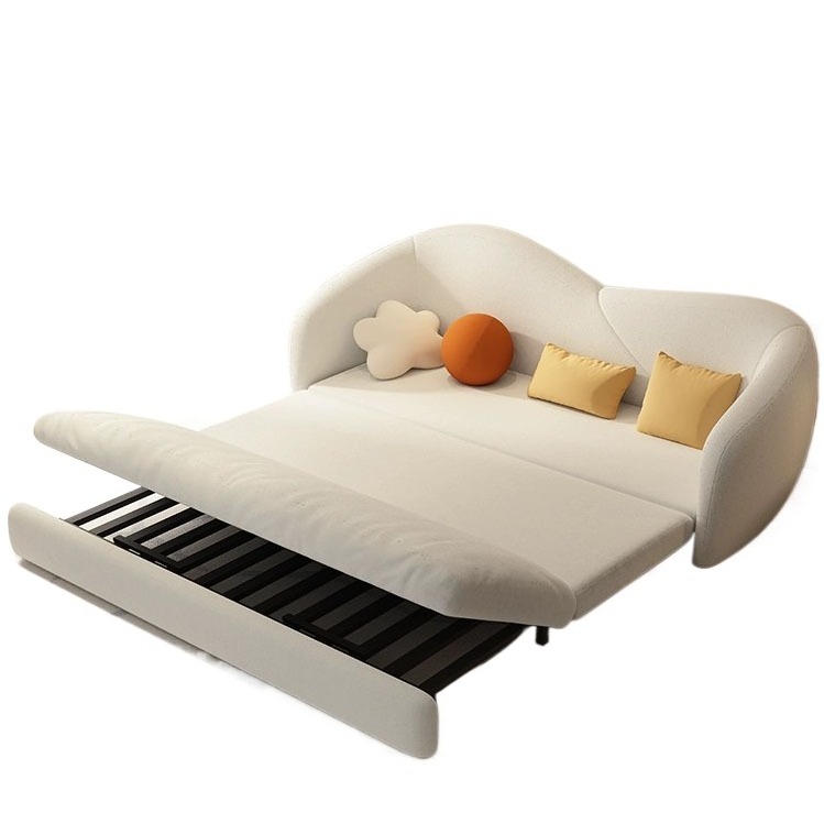 Folding sofa bed dual purpose small apartment living room fabric double telescopic multi-functional sofa variable bed