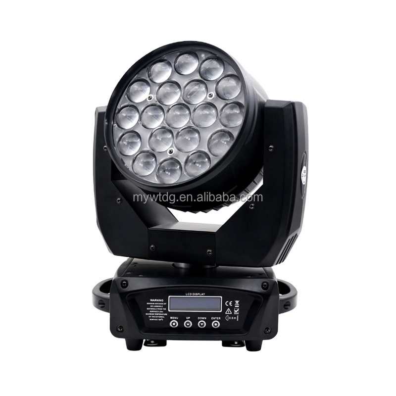 19pcs 15W RGBW Zoom Wash Moving Head Light zoom stage lighting led zoom moving head light