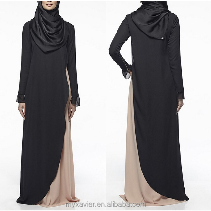 tailored-fit cut and finished with ruffles on both sleeves with left side pocket white and black abaya islamic burqa designs