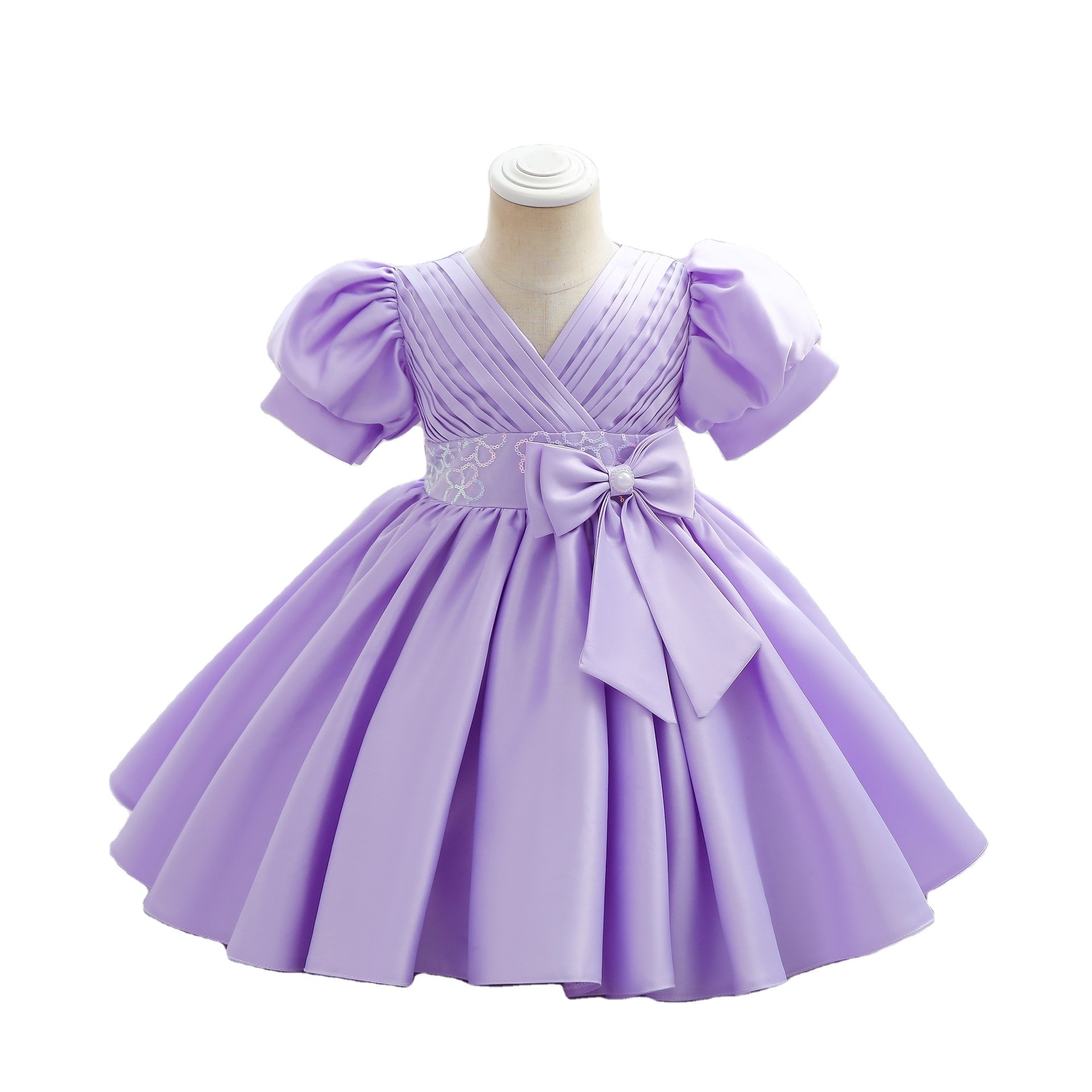 Satin Birthday Wholesale Toddlers Wear Shop Children clothes kids luxury clothing Fancy Frocks for Baby Girls Dresses