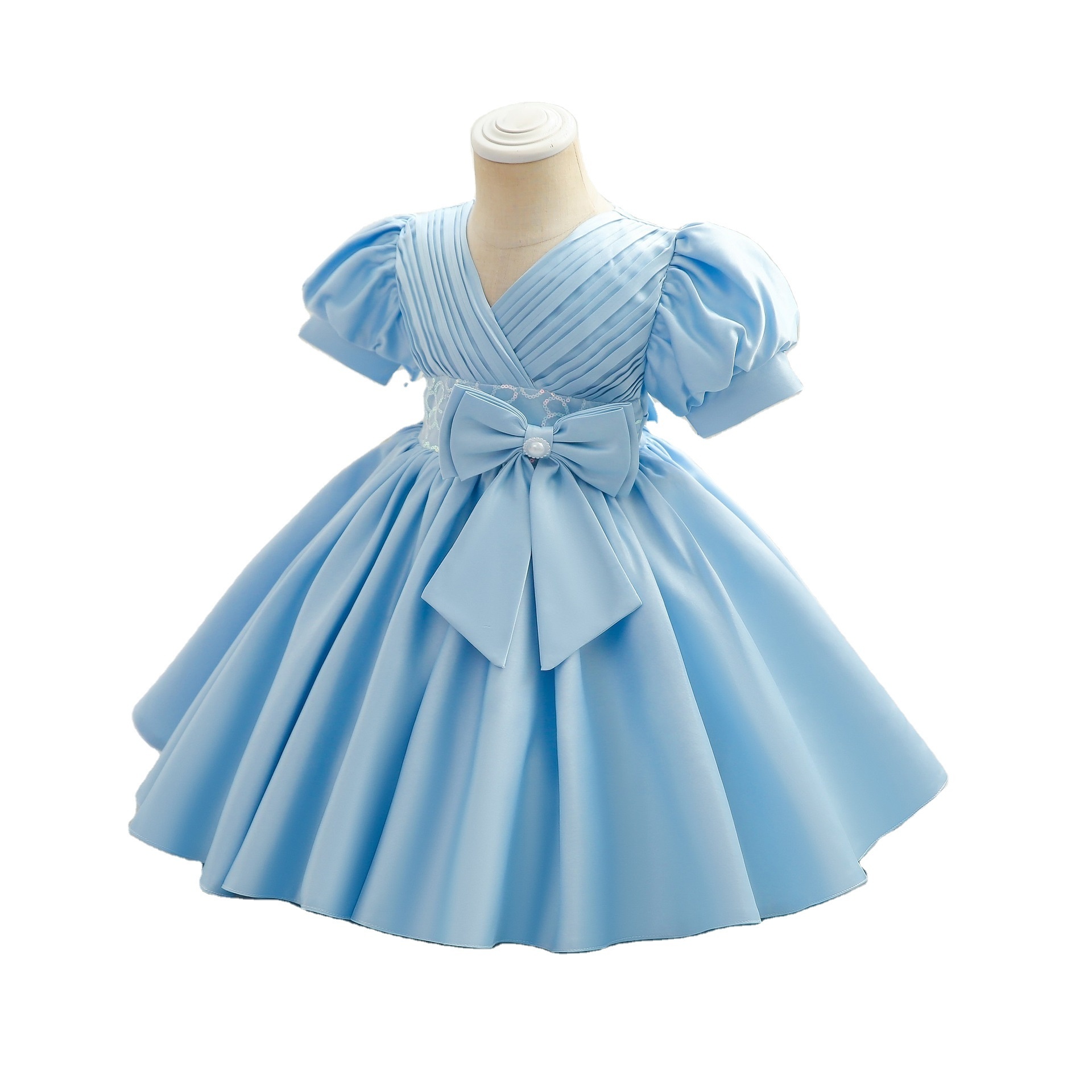 Satin Birthday Wholesale Toddlers Wear Shop Children clothes kids luxury clothing Fancy Frocks for Baby Girls Dresses