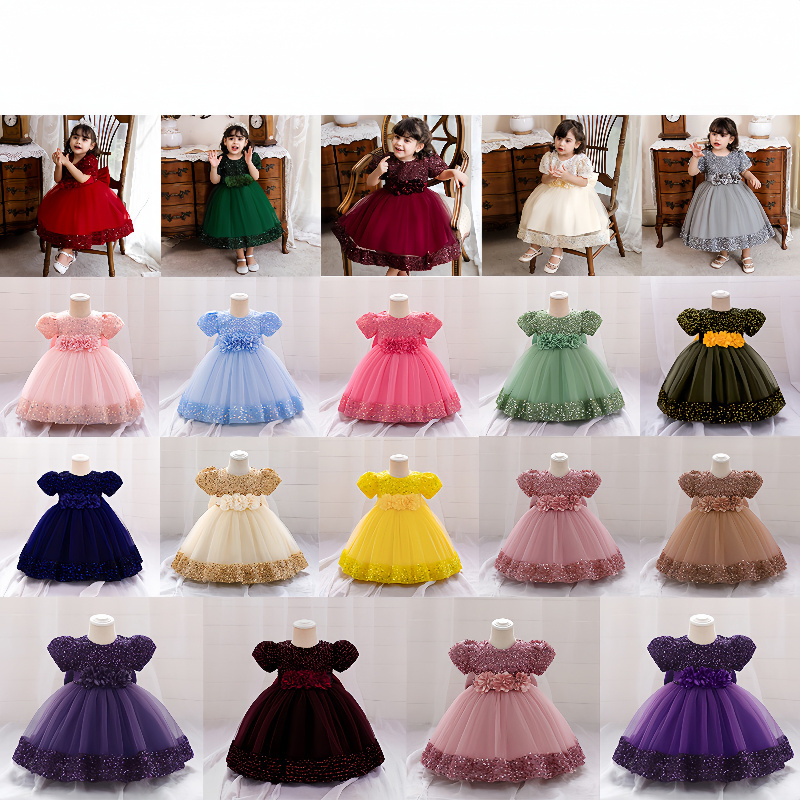 factory supply newborn wear infant princess gowns toddlers birthday children's dress kids clothing baby girl dresses