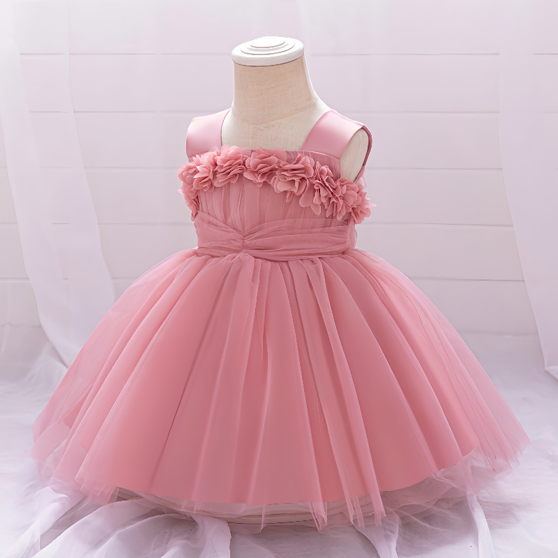 factory 1 year infant frocks party prom girls flower clothing baby wedding dress princess children clothes