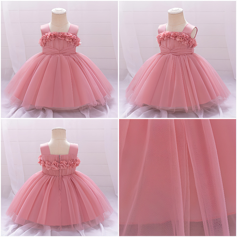 factory 1 year infant frocks party prom girls flower clothing baby wedding dress princess children clothes