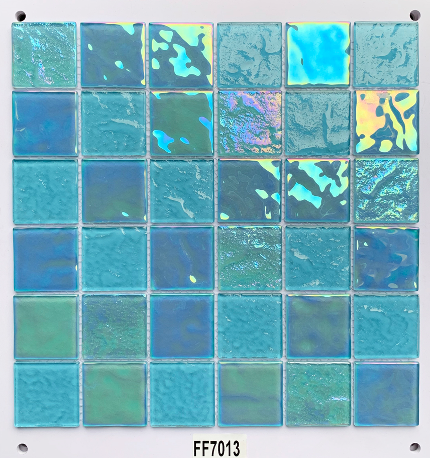 Good Quality Wholesale Price Mosaic Floor Tile 48x48 Home Decor Blue Swimming Pool Crystal Glass Mosaic Luxury Decoration Square