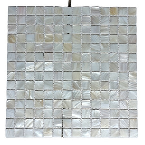 Peel and Stick Tile Shell Mosaic Tile Wall Tile Mother of Pearl Luxury Decoration White CLASSIC Outdoor Square Modern Elegant