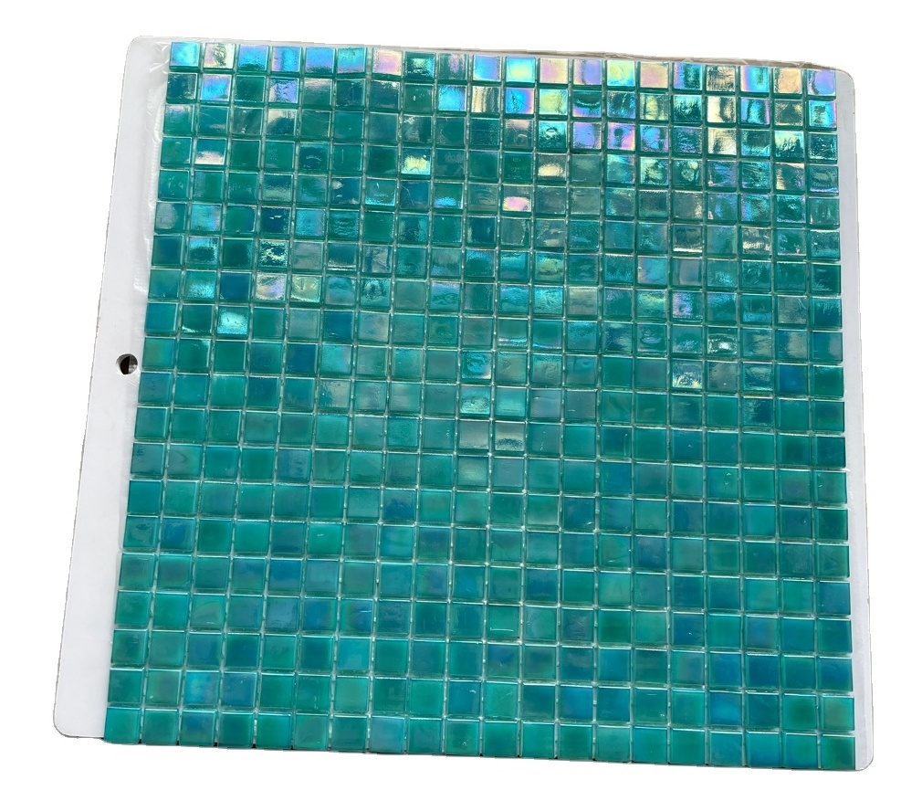 Customized Professional Good Price Green color ice jade glass pool tiles swimming pool mosaic