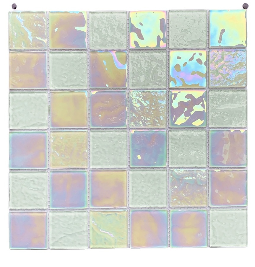 New Arrival Stone Look Stock Clearance Strip Silver Metal Mixed Glass Mosaic Tile