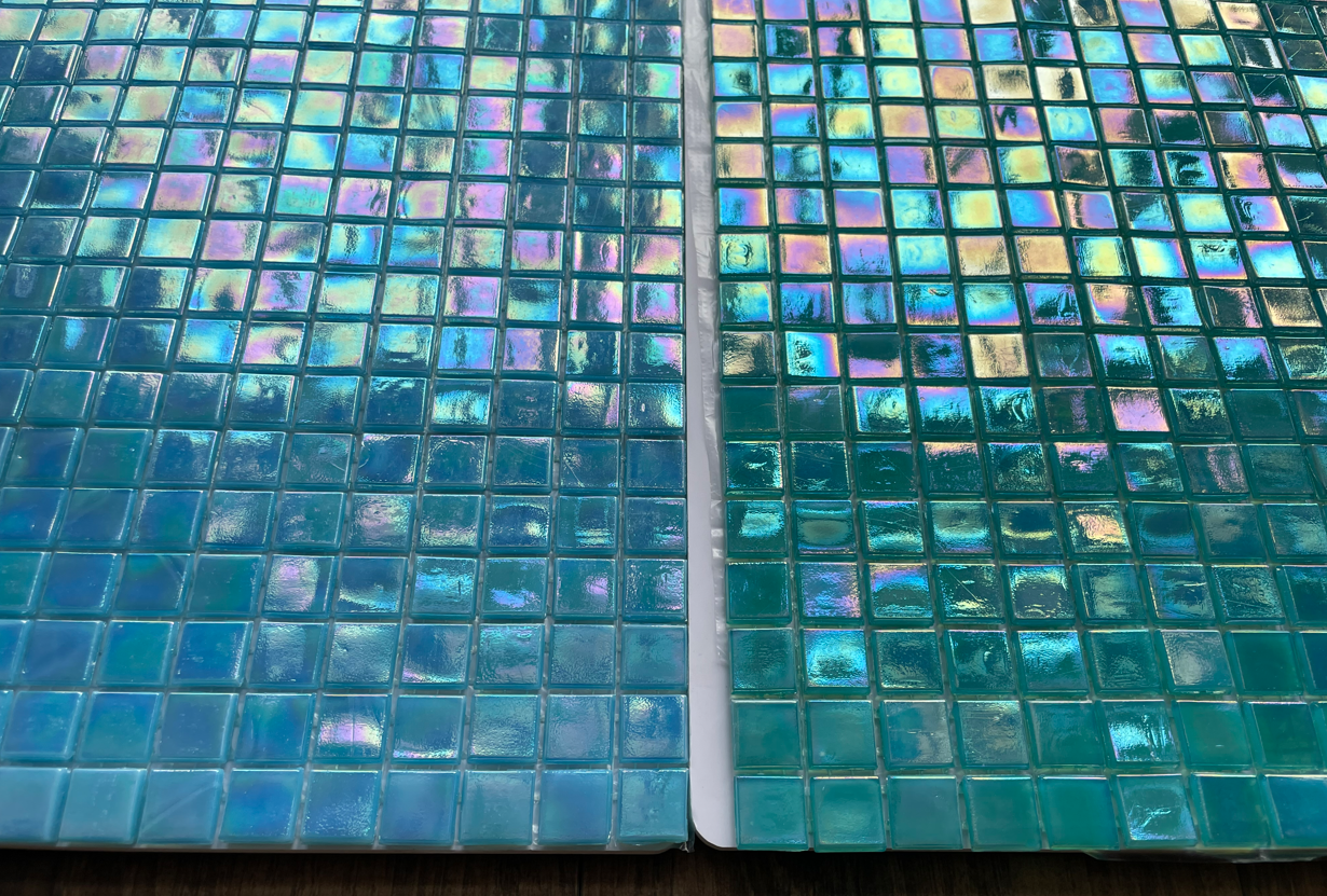 Customized Professional Good Price Green color ice jade glass pool tiles swimming pool mosaic