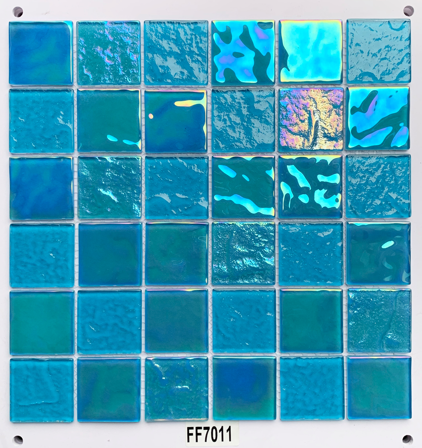 Good Quality Wholesale Price Mosaic Floor Tile 48x48 Home Decor Blue Swimming Pool Crystal Glass Mosaic Luxury Decoration Square