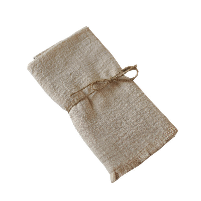 Natural Soft Cotton Cloth Napkins Bulk Linen Napkins for Weddings Decorative Parties Family Everyday Use