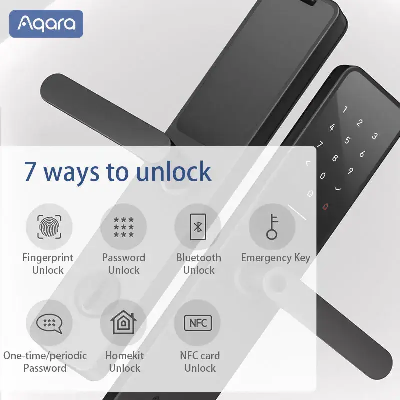 Fingerprint NFC Password Unlock Zigbee BT 5.0 Smart Aqara Homekit Electric Door Lock A100 Pro Doorlock