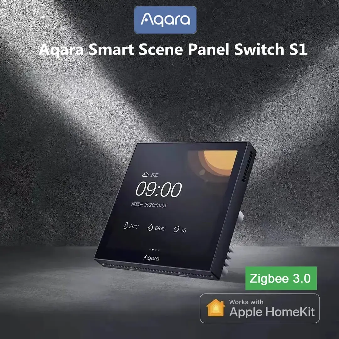 Zigbee 3.0 Aqara Smart Scene Panel Switch S1  3.95 inch Touch Screen APP Siri Voice Control Work HomeKit ZNCJMB14LM