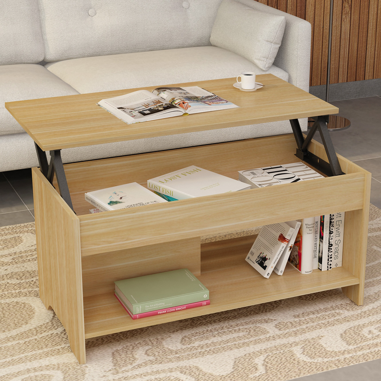 Multifunctional Wood Coffee Table  Modern Luxury Living Room Furniture Coffee Tables