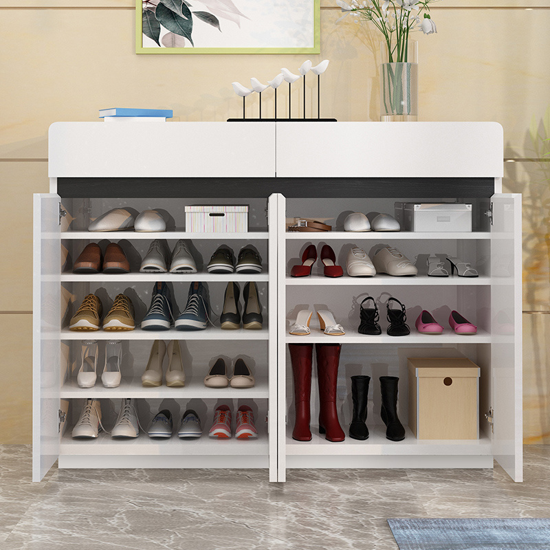 Luxury Design Paint Double Layer White color Shoe Cabinet Wall Mount Shoe Cabinet