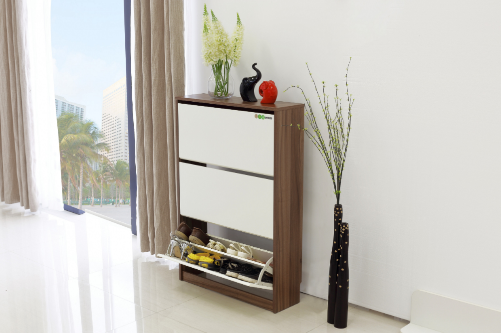 High quality storage of shoes modern design wooden shoe store cabinet for living room