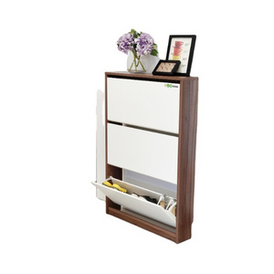 High quality storage of shoes modern design wooden shoe store cabinet for living room