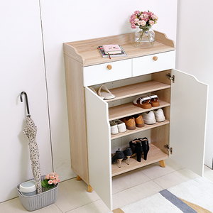 High quality best price saving space home furniture wood rack display shelf white shoe shelves