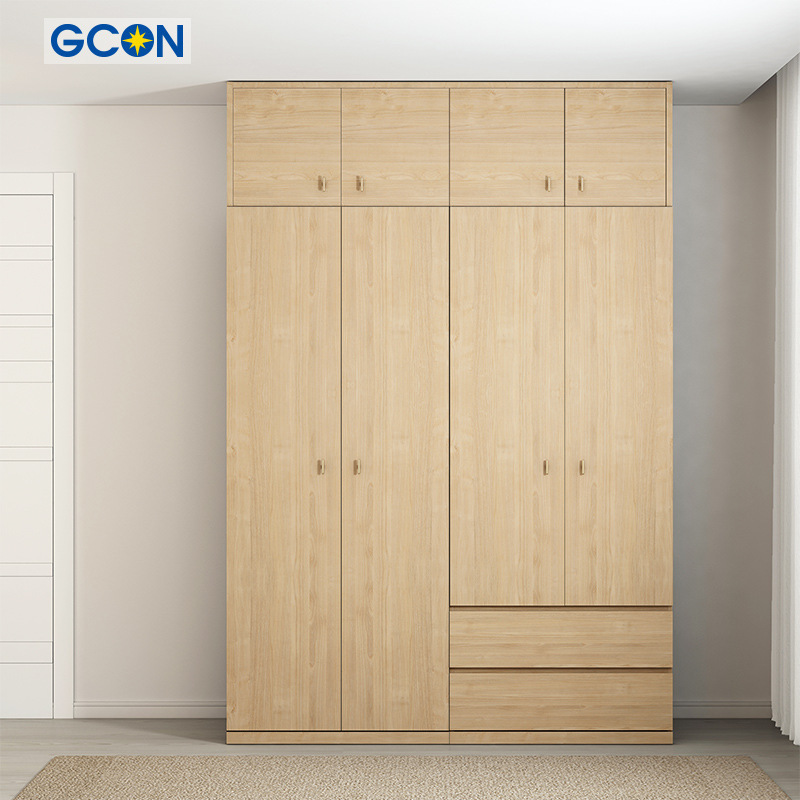 Custom 2 3 4 Door Simple Wardrobe Wooden Open Cabinet Design Clothes Closet Modern Cupboard for Bedroom Furniture